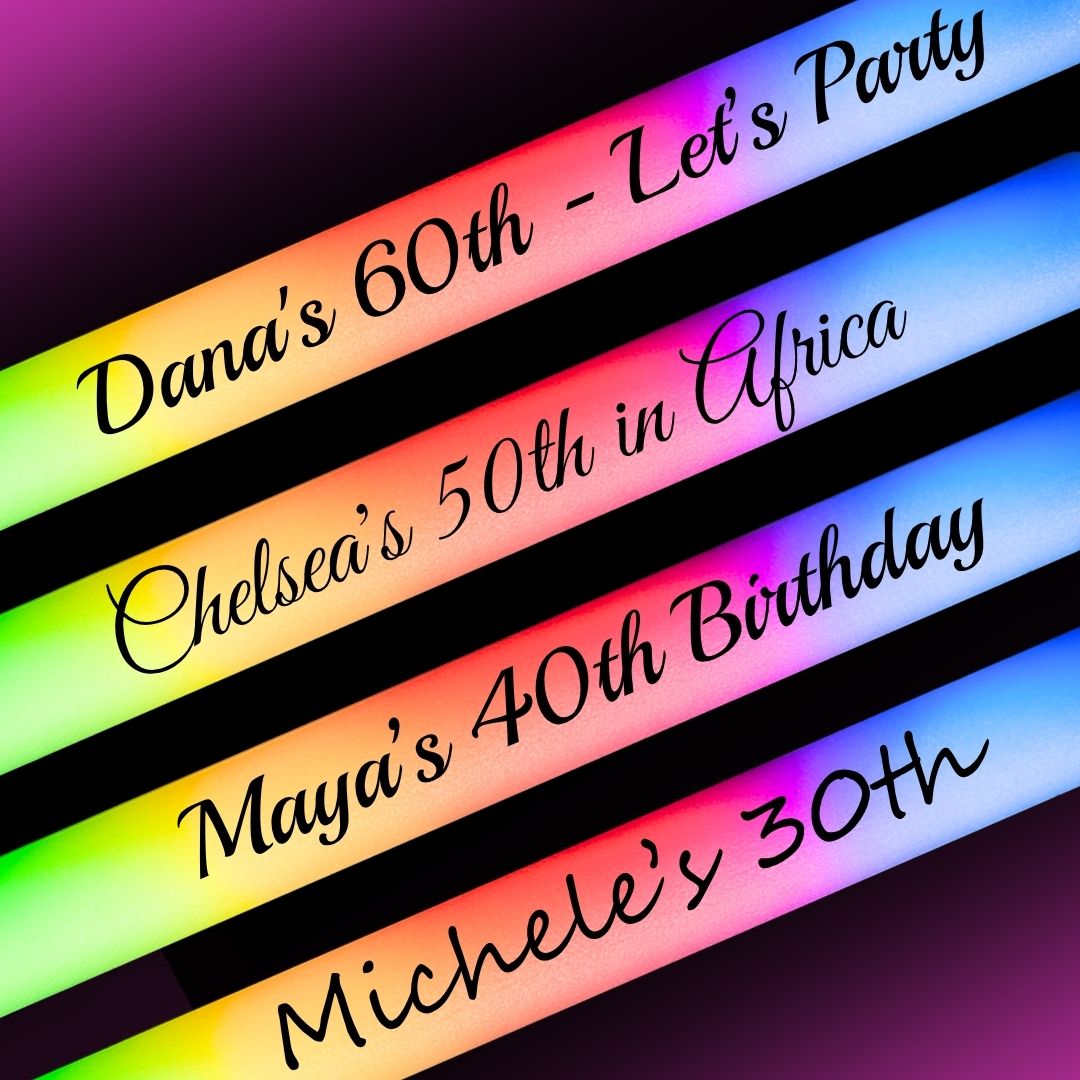 Birthday Glow Sticks Text Designs