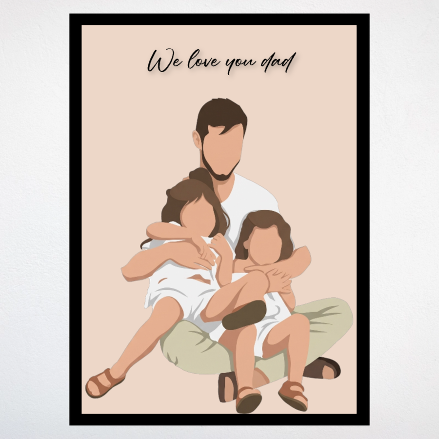 Father's Day Gift - Minimalist style artistic portrait
