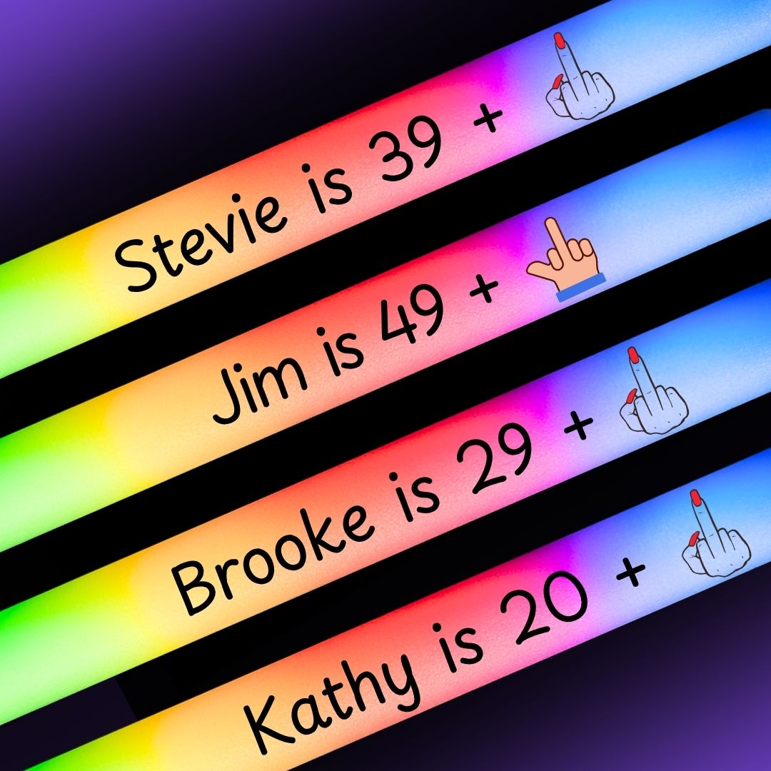 Cheeky Birthday Glow Sticks