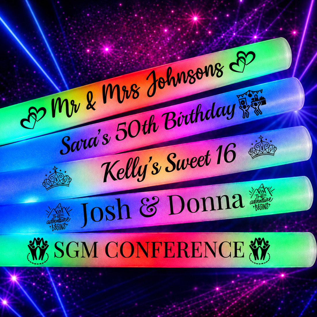 Personalised LED Glow Sticks