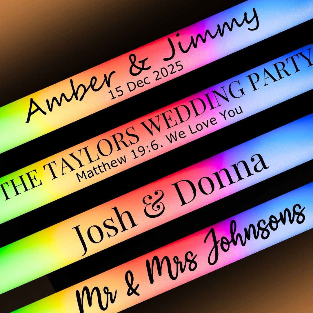 Wedding Glow Sticks - Text Only Design