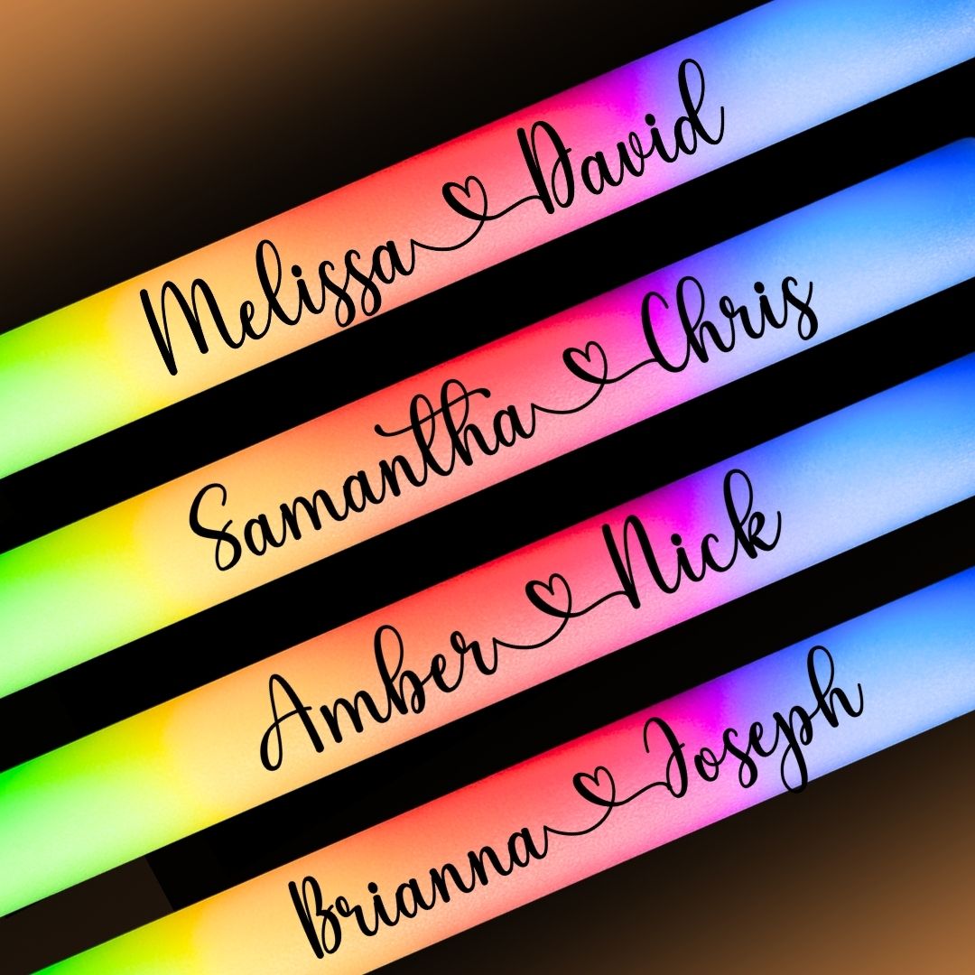 Wedding Glow Sticks with Joined Heart Design